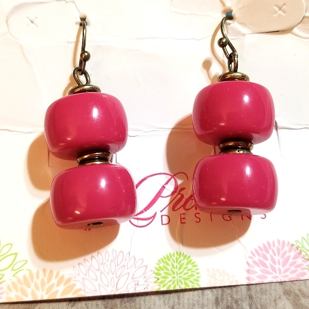 NEW Premier Designs 🔥 Pink Chunky Bead Dangle Earrings